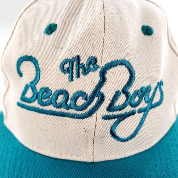 Vintage The Beach Boys Band Music Snapback Hat Cap Teal/Off White KC Tag - Picture 2 of 16